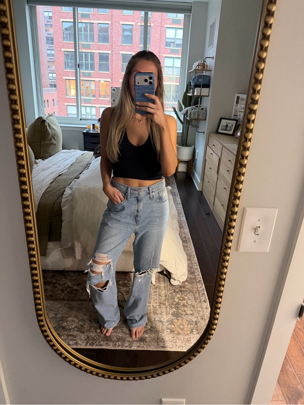 Madewell Light Blue Distressed High-Rise Women's Jeans